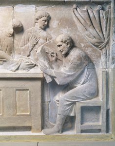 Relief from mausoleum depicting tax collector بواسطة رواية