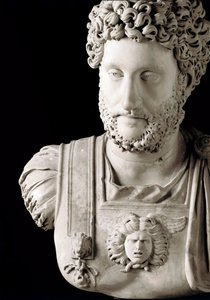Roman Art: “” The Roman Emperor Commodus (161-192)”” Bust of marble - Musei Capitolini Rome - Bust of emperor Commodus (161-192) - Marble sculpture - Musei Capitolini, Rome, Italy بواسطة رواية