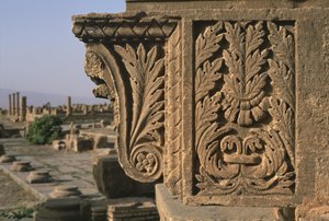 قطعة معمارية بزخرفة منحوتة ، سوق سيرتيوس ، العصر الإمبراطوري العالي (27 ق.م - 395 م) بواسطة الفترة الإمبراطورية الرومانية
