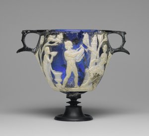 Cameo Glass Skyphos ، c.1 م (زجاج)