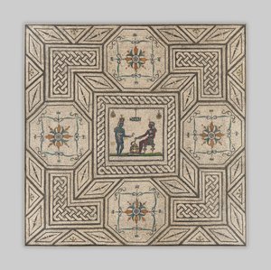 رصيف فسيفساء بمشهد مصري ، حوالي 130-150 ميلادي (حجر وزجاج) بواسطة الفترة الإمبراطورية الرومانية