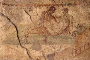 لوحة جدارية مثيرة من لوبانار، بومبي (قائمة التراث العالمي لليونسكو بواسطة رومان رومان