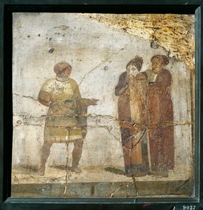 إيطاليا، كامبانيا، بومبي، مشهد المسرح، fresco بواسطة رومان رومان