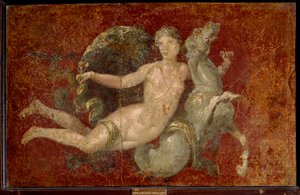 الفن الروماني: امرأة تركب حصان البحر. فريسكو من ستابيا. نابولي ، Museo Archeologico Nazionale - الفن الروماني: امرأة تركب حصان البحر. فريسكو من ستابيا. المتحف الأثري الوطني ، نابولي ، إيطاليا بواسطة رومان رومان