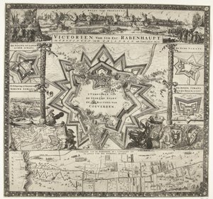 انتصارات رابينهاوبت في جرونينجن في الأعوام 1672-1673 فيكتوريان فان سين اكست. Rabenhaupt ، في Groningen و Omlanden ، int iaer 1672 و 73 (العنوان على الكائن)