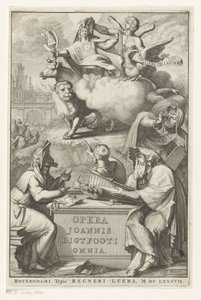 شخصية مجازية مع رجل يهودي صفحة العنوان لـ: John Lightfoot ، Opera Joannis Ligtfooti omnia ، 1686
