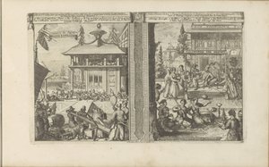 جابانسي كوبهاندل هوف فان دي كونينج فان دي كالامينهانز Japanse koophandel / Trade of Japan // Calaminhans Eer Pracht / روعة الملك كالامينهان ، في جزر الهند الشرقية (العنوان على الجسم) جزر الهند الشرقية والغربية وأماكن أخرى (سلسلة بواسطة بيتر فان دير آأ (الأول)