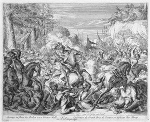 دورة طباعة فيينا ، معركة بداية الفرسان البولندية في غابة فيينا ، 1683