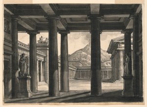 تصميم المسرح لأوبرا "The Last Day of Pompeii" في لا سكالا ، ميلانو ، 1827 بواسطة رومولو أخيل ليفراني