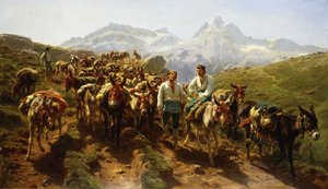 موليتيرس إسباني يعبرون جبال البرانس ، 1857 بواسطة بينك بونور