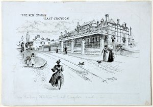 المحطة الجديدة ، شرق كرويدون ، يوليو 1896 (حبر على ورق)