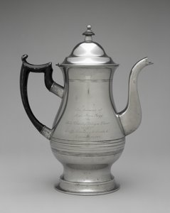 Coffeepot or Teapot, c. 1830-1870 (pewter, unidentified wood) بواسطة روزويل (Attr. To) Gleason