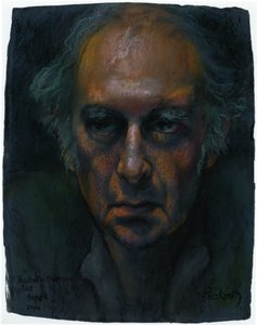 هارولد بينتر في مسرحية صامويل بيكيت مسرحية منفردة Krapp s Last Tape Portrait by Zsuzsi Roboz in pastels c بواسطة رودولف ايشستايدت