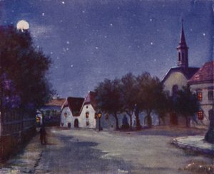 ساحة Pfarrplatz القديمة في Heiligenstadt (لون ليثو)