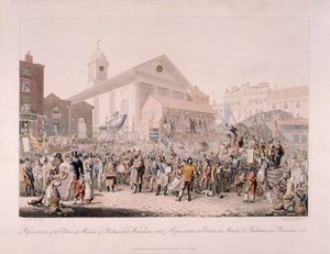 الانتخابات في كوفنت جاردن ، لندن ، 1818.