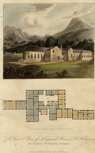 منظر وخطة Longwood House ، سانت هيلانة: مقر نابليون بونابرت ، 1817