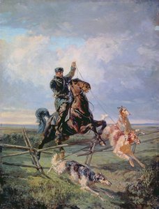 Huntsman with the Borzois ، 1872 بواسطة رودولف فرينز