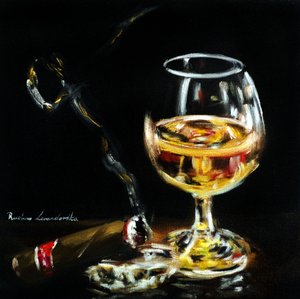 نخب رجل محترم، 2025 (زيت على قماش) بواسطة روسلانا ليفاندوسكا