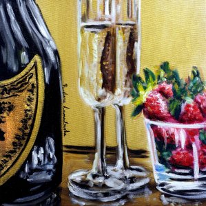 أمنيات الشمبانيا، 2025 (زيت على قماش) بواسطة روسلانا ليفاندوسكا