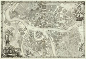 خريطة كتاب بطرسبورغ بمناسبة الذكرى الخمسين لتأسيس سانت بطرسبرغ ، 1753 بواسطة سيد الروسي