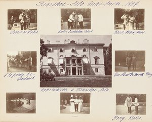 العائلة الإمبراطورية الروسية ، صفحة من ألبوم للصور ، حوالي 1897-99 (صورة بالأبيض والأسود) (انظر أيضًا 487673-80) بواسطة مصور روسي