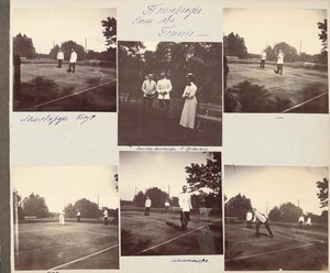 العائلة الإمبراطورية الروسية ، صفحة من ألبوم للصور ، حوالي 1897-99 (صورة بالأبيض والأسود) (انظر أيضًا 487673-80) بواسطة مصور روسي