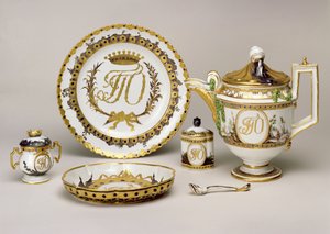 خدمة شاي أورلوف من مصنع الخزف الإمبراطوري ، سانت بطرسبرغ ، c.1765 (الخزف) (انظر أيضًا 74497)