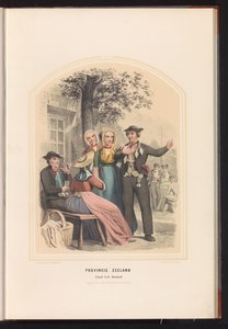 الزي التقليدي لجنوب بيفيلاند في زيلاند ، 1857 مقاطعة زيلاند. جزيرة South Beveland / XIX (العنوان على الكائن) بواسطة فالنتين بينغ