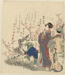 شخصيات في بركة مع أزهار بواسطة Ryuryukyo Shinsai