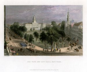 The Park and City Hall، New York، USA، 1838.