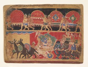 انتقل كريشنا و Kshatriya Maidens إلى Dvaraka ... ، كاليفورنيا. 1520-30. بواسطة سا نانا