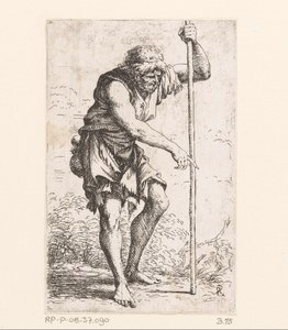 رجل عجوز بعصا شخصيات صغيرة (عنوان المسلسل) تمثال (عنوان المسلسل) بواسطة سلفاتور روزا