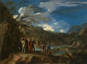 بوليكراتس والصياد ، ج. 1664. بواسطة سلفاتور روزا