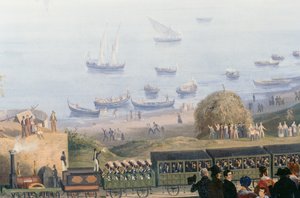 الوصول إلى محطة Granatello لأول قطار لسكك حديد Naples-Portici بواسطة سالفاتور فيرغولا