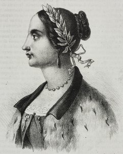 صورة لورا باسي فيراتي (1711-1778) ، عالمة فيزياء وأكاديمية إيطالية ، مطبوعة على الحجر لسلفاتور بوليا من بوليوراما بيتوريسكو ، 4 ، 4 سبتمبر بواسطة سلفاتور بوليا