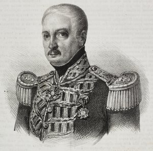 صورة للمارشال فرانشيسكو ماريا تانتشي (1773-1843) ، مطبوعة حجرية لسلفاتوري بوليا من بوليوراما بيتوريسكو ، رقم 46 ، 24 يونيو بواسطة سلفاتور بوليا
