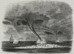 Waterspouts ، الطباعة الحجرية لسلفاتور بوليا من بوليوراما بيتوريسكو ، رقم 48 ، 9 يوليو بواسطة سلفاتور بوليا