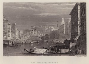 The Rialto, Venice (colour litho)