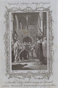 أنسيلم فيتز آرثر يدعي الأرض التي كان من المقرر أن يُدفن فيها ويليام الفاتح (نقش) بواسطة صموئيل (بعد) الحيتان