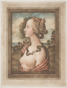 Simonetta Vespucci ، c1900 (لون ميزوتينت على ورق منسوج كريمي)