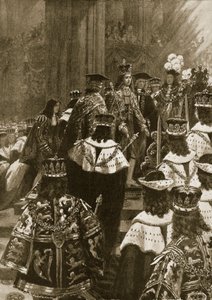 The Inthronization at the Coronation of George I، October 20th، 1714، from &39;The Illustrated London News&39;، 1902