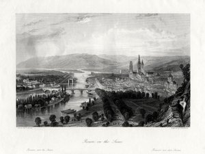 روان على نهر السين ، فرنسا ، 1875