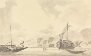 قوارب على نهر Hooghly [Hooghly] بواسطة صموئيل ديفيس