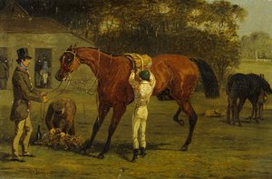 Saddling (oil on canvas)