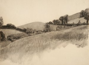 منظر طبيعي ريفي ، 1884 (فحم على ورق مصقول)