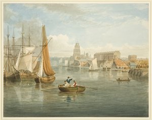 البحث عن المرفأ العائم من جسر شارع الأمير الذي يظهر Wapping و Redcliffe Parade بواسطة صموئيل جاكسون