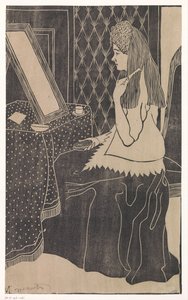 امرأة على منضدة الزينة بواسطة صموئيل جيسورون دي ميسكيتا (توقيع الفنان)