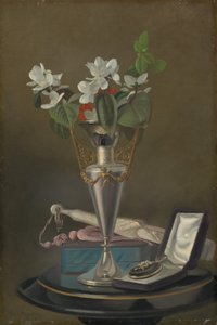 لا تزال الحياة مع المروحة والقلادة ، ج. 18651875. بواسطة صموئيل مارسدون بروكس