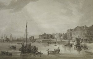 ميناء مارغيت ، 1806 (غسيل بني فوق الجرافيت) بواسطة صموئيل أوين