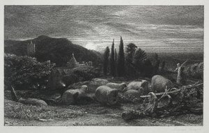 القمر الصاعد ، 1857. بواسطة صموئيل بالمر